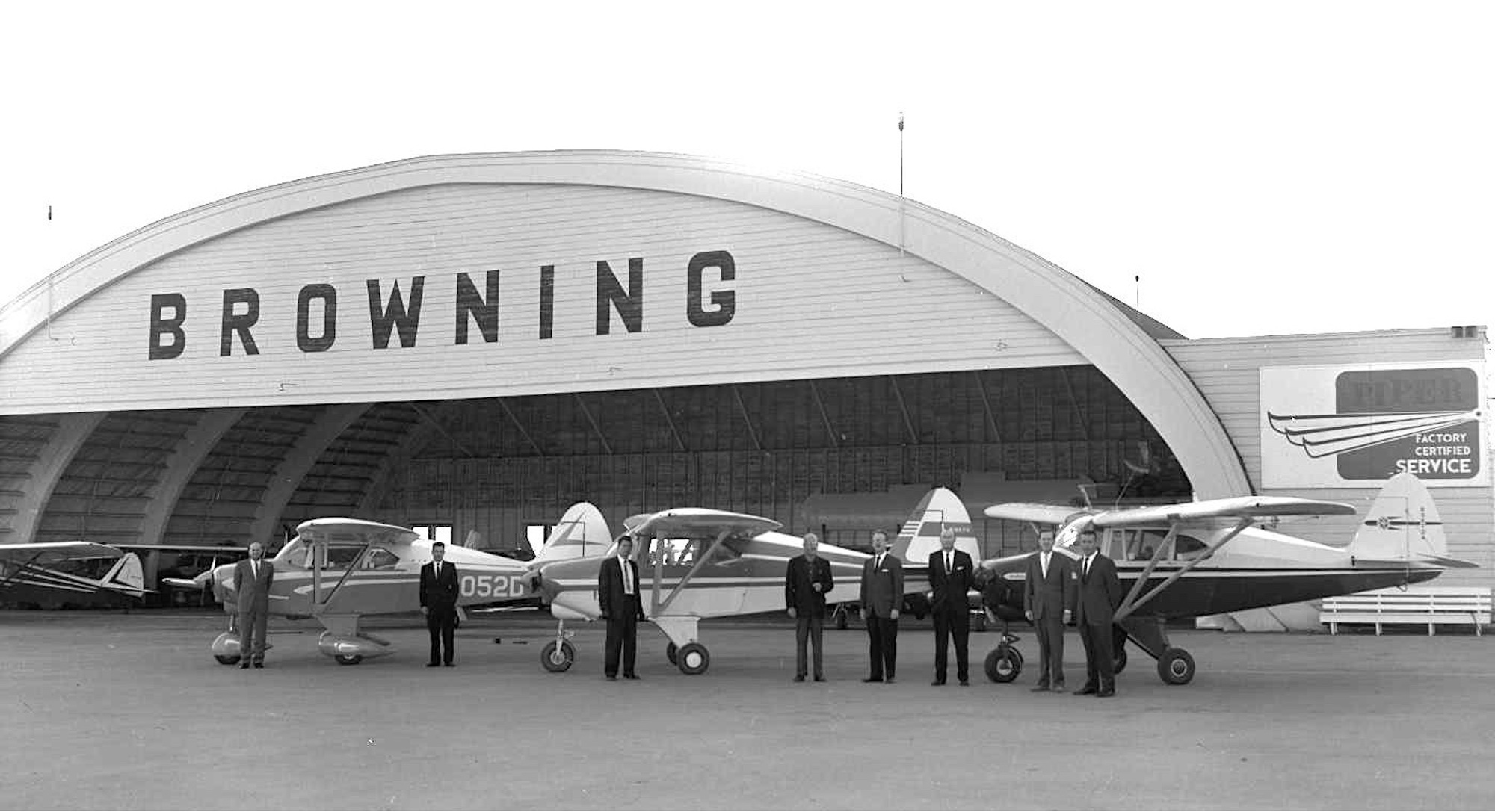 browning-hangar-historic-aviation Historic photograph of aircraft and activity associated with the Browning Hangar during Austin’s aviation era.